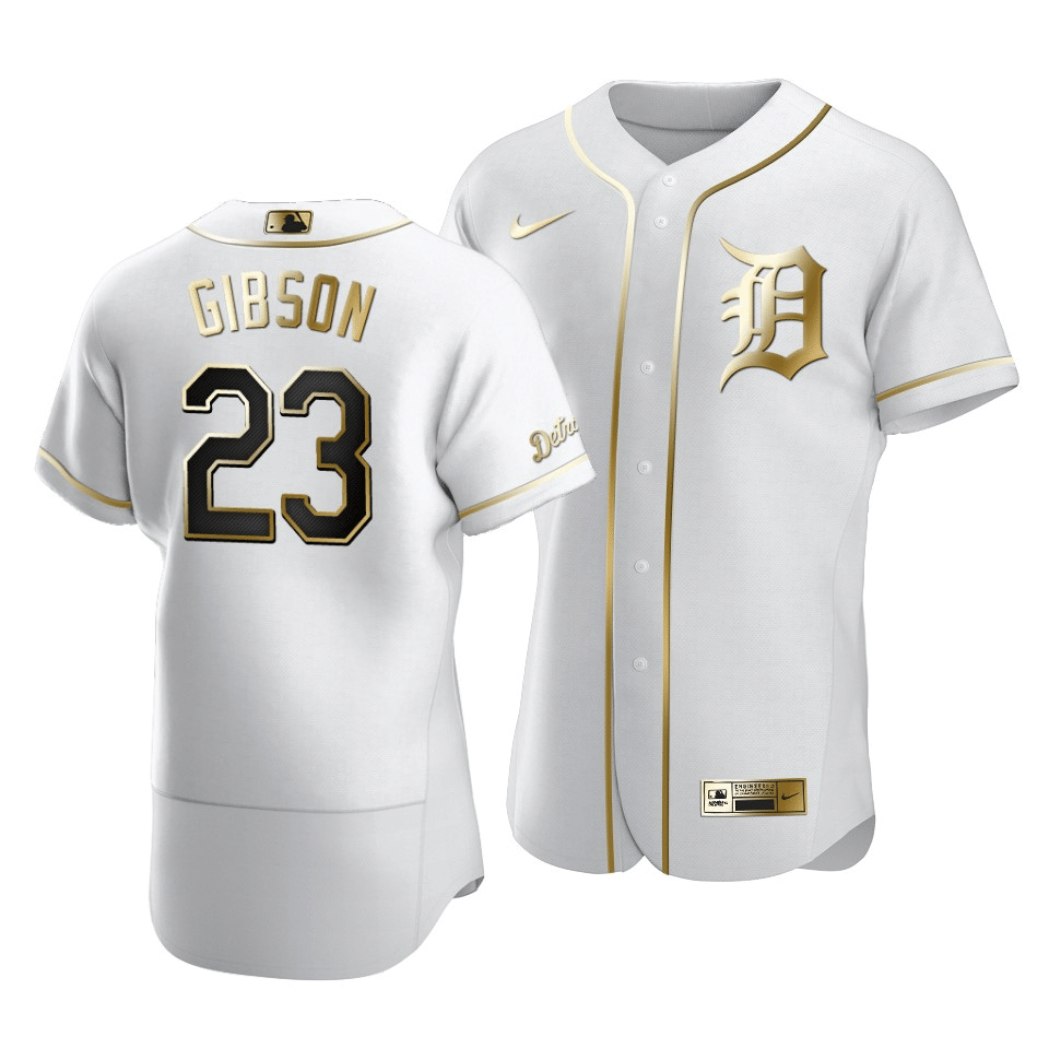 Tigers Kirk Gibson #23 Golden Edition White  Jersey