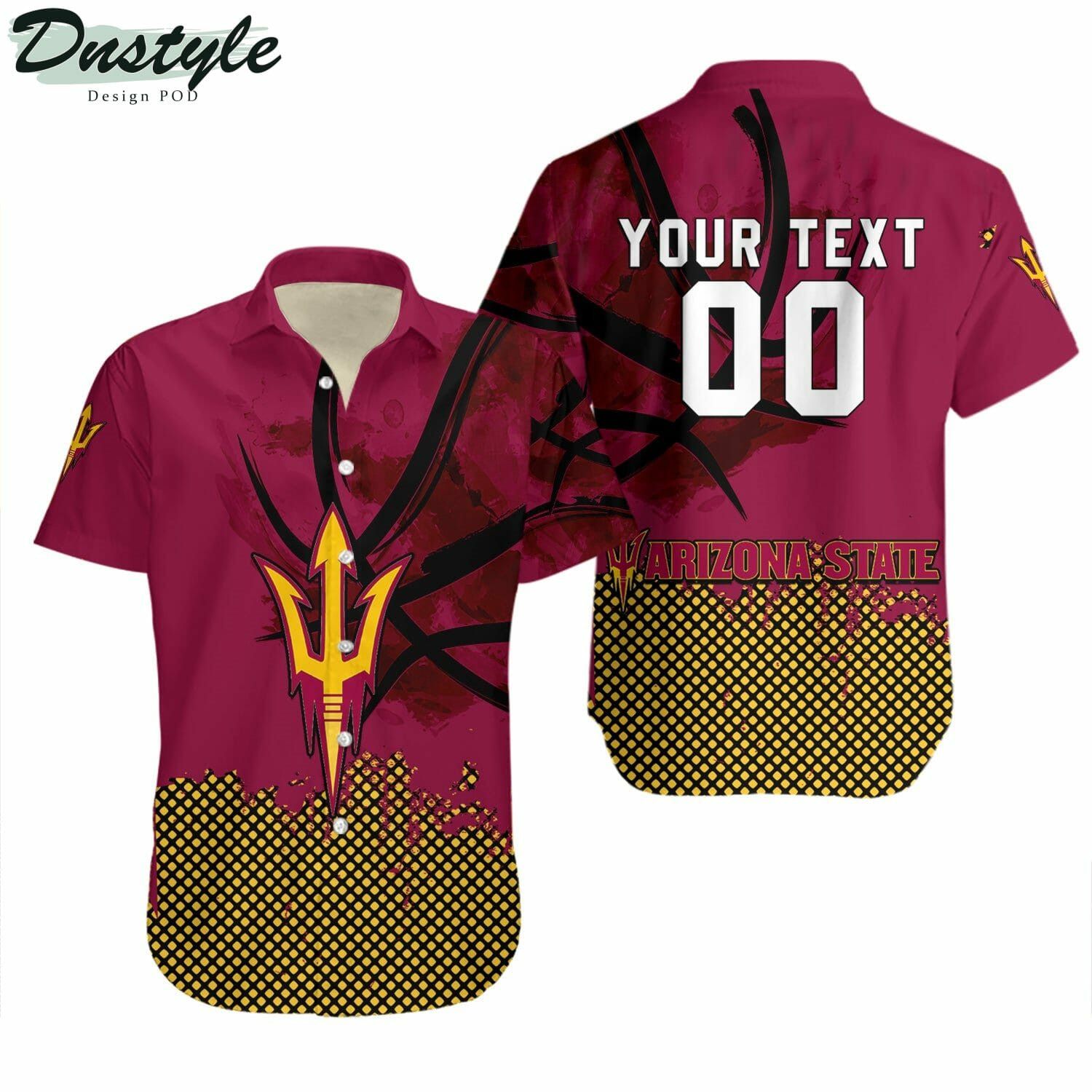 NCCA Arizona State Sun Devils Custom Text Number Logo Trendy Hawaiian Shirt Aloha Shirt