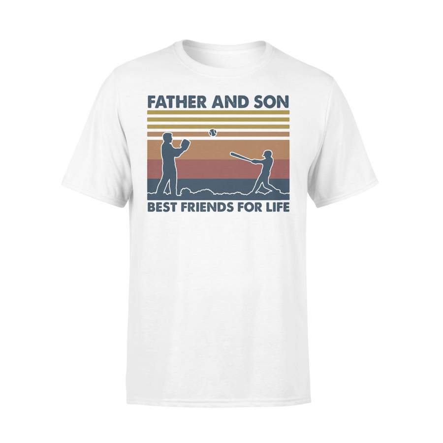 Softball Father And Son Best Friends For Life Vintage T-shirt