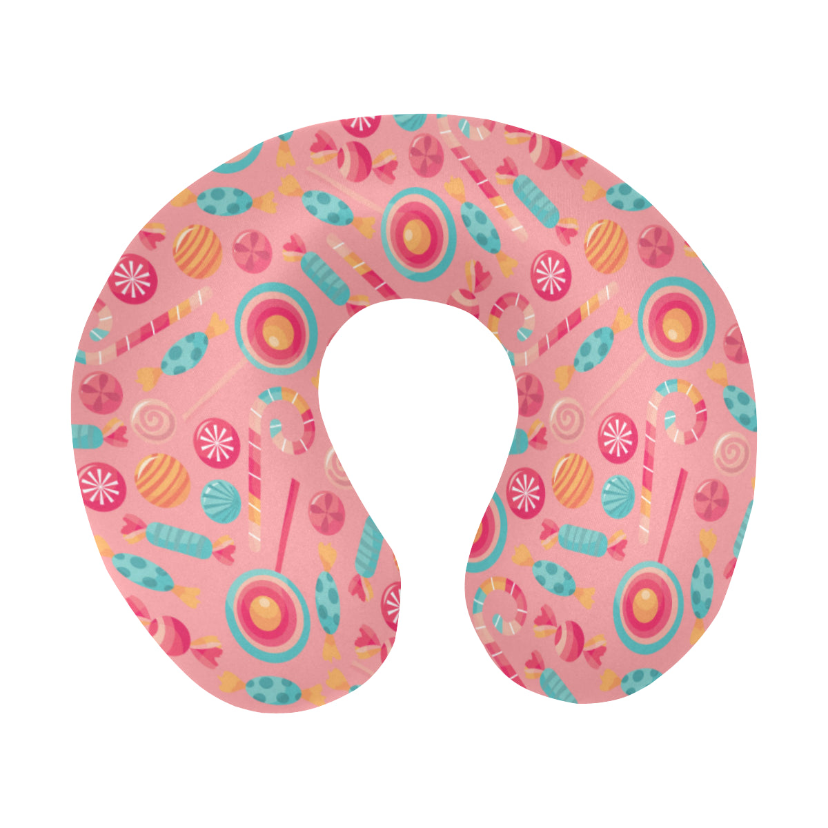 Colorful Candy Pattern U-Shaped Travel Neck Pillow