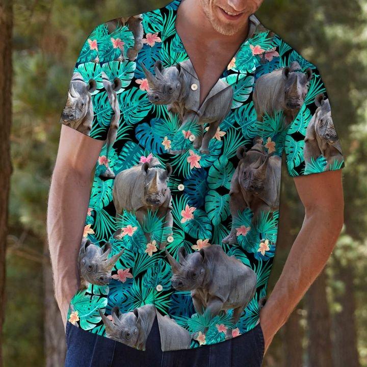 Rhinoceros Hawaii Shirt Unisex Full Size Adult Colorful Ha19472