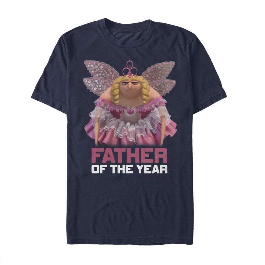 Despicable Me Men’s Father of the Year Fairy Gru  T Shirt Navy Blue