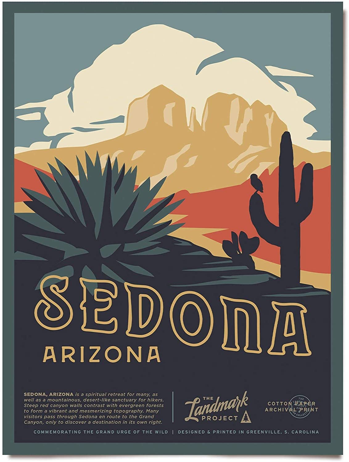 Travel Sedona Visit Arizona Poster Art Print      Home Decor Gift For Men Women Family Friend On Birthday Xmas