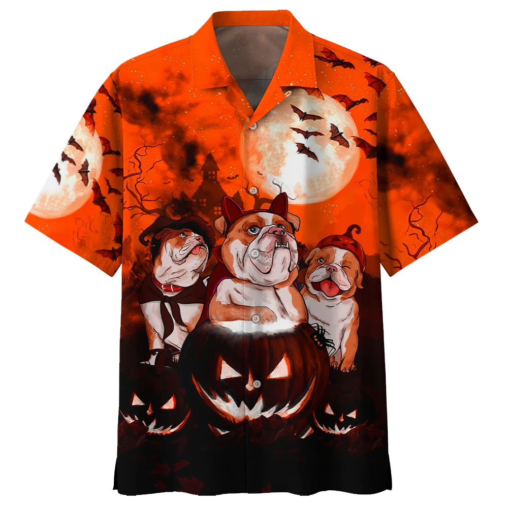 Bull Dog Halloween Hawaii Shirt For Men Women Adult Ha14782