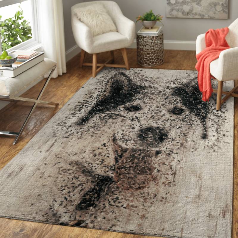 Husky 04  – Animals Area Rug Carpet