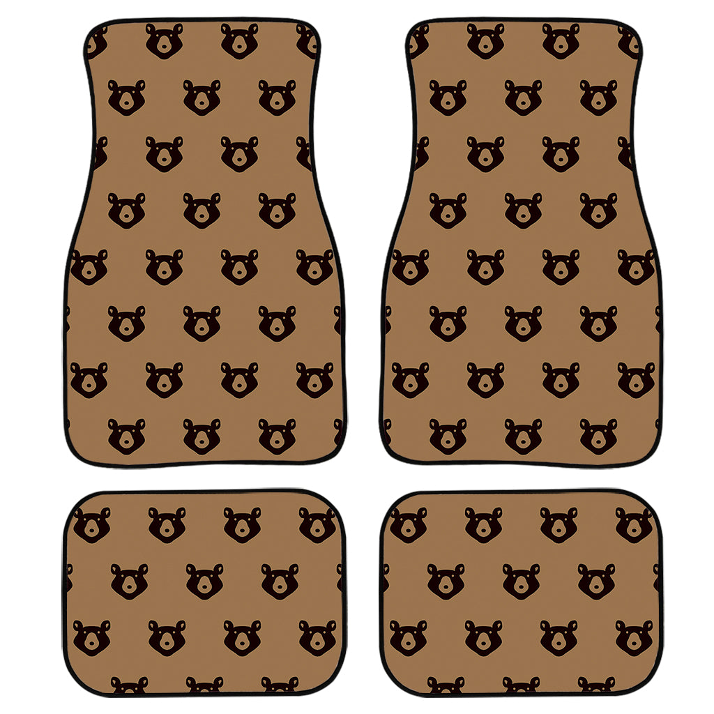 Grizzly Bear Pattern Print Front And Back Car Floor Mats, Front Car Mat