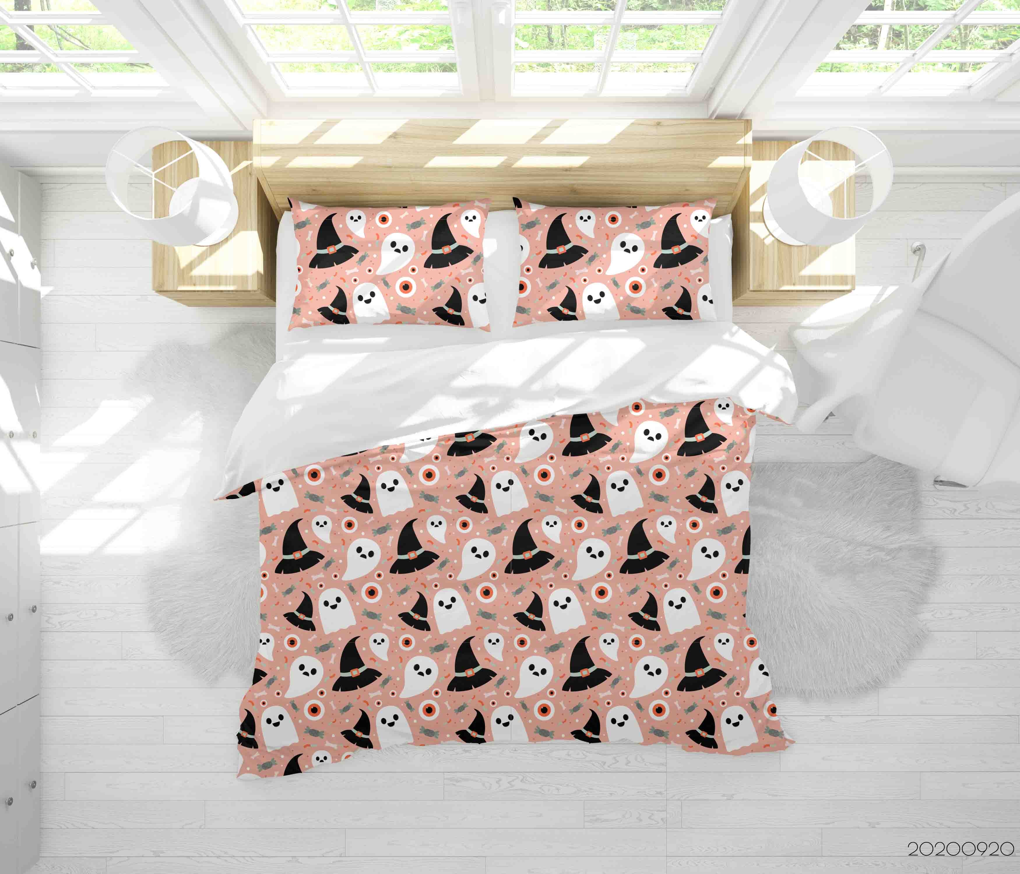 3D Halloween Ghost Pattern Collection Quilt Cover Set Bedding Set Duvet Cover Pillowcases Wj 9178