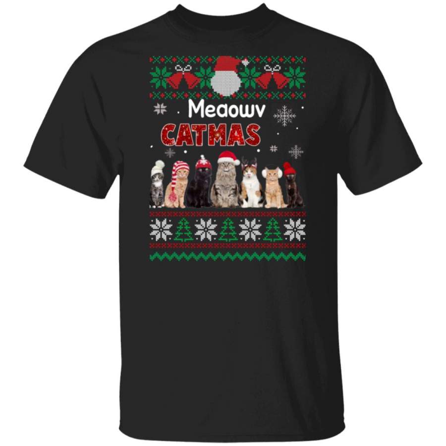 Meaowv Catmas Cat Ugly Christmas Sweater, Hoodie