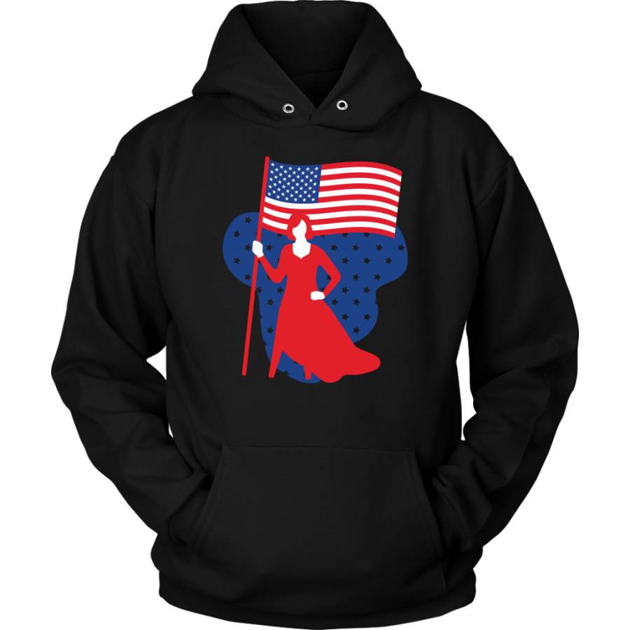 Women Patriotic 4th of July Hoodie Custom Graphic top USA