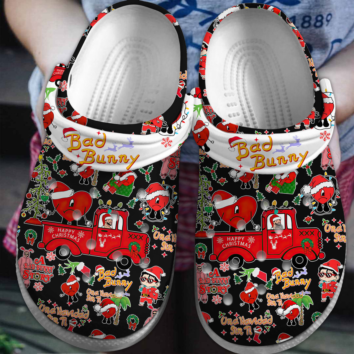 Bad Bunny Music Crocs Crocband Clogs Shoes Comfortable For Men Women and Kids 9