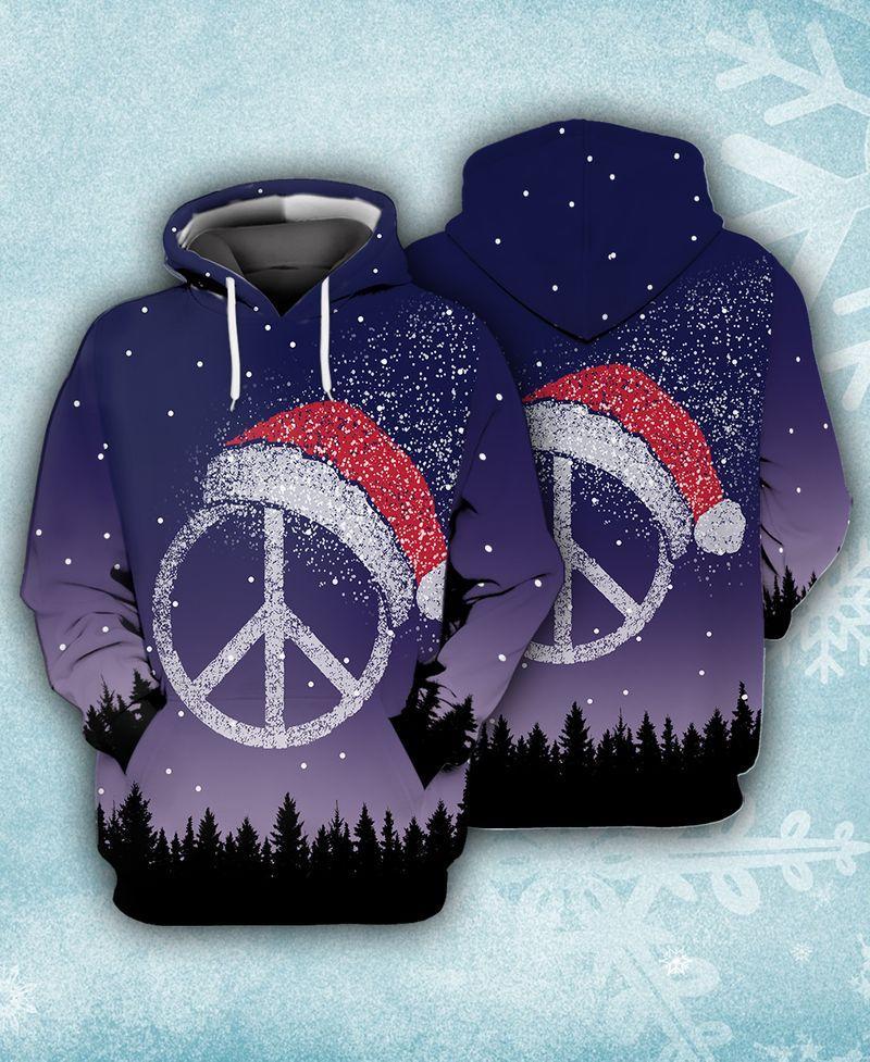 Peace Sign Gift For Christmas Holiday 3D Hoodie