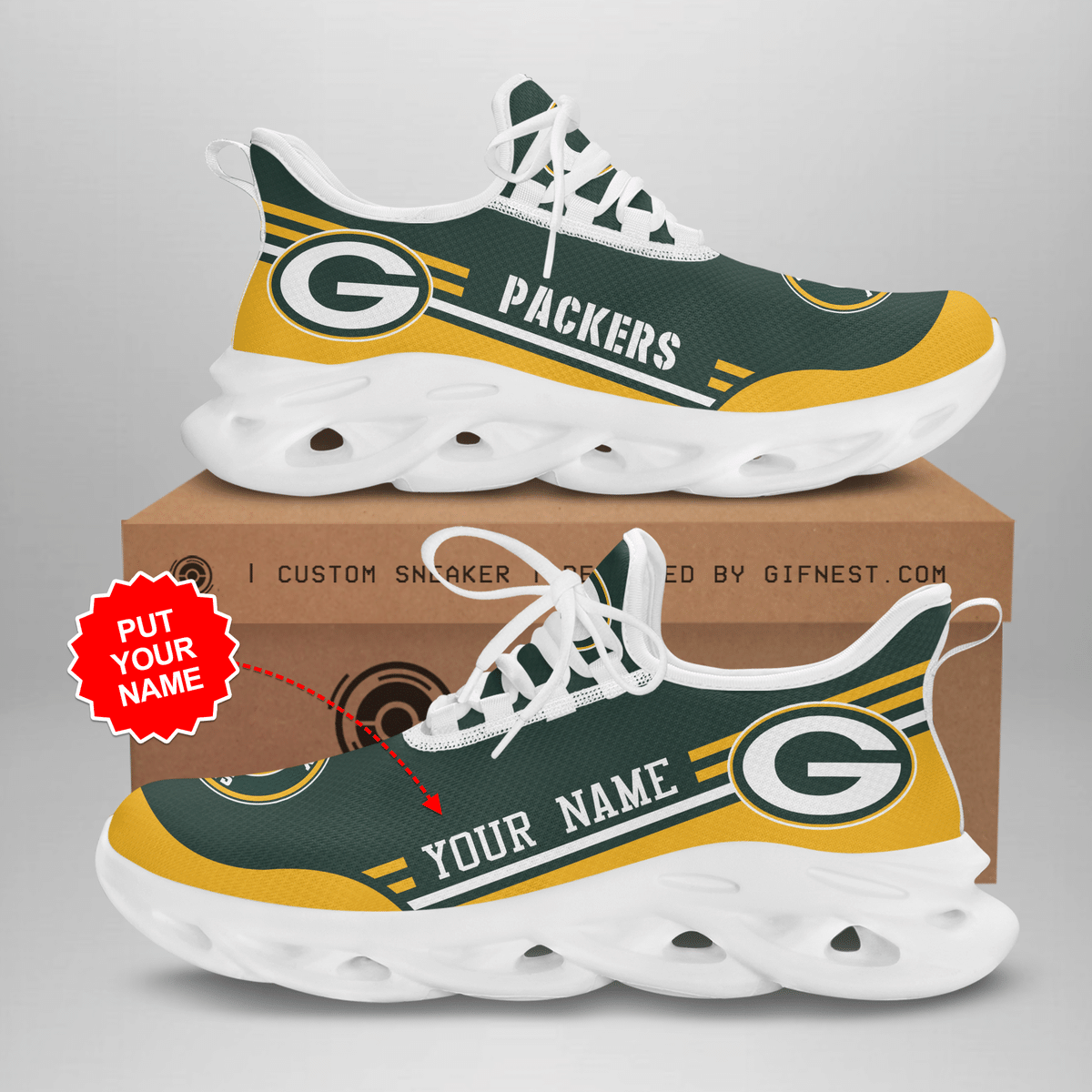 Green Bay Packers Yezy Running Sneakers 278