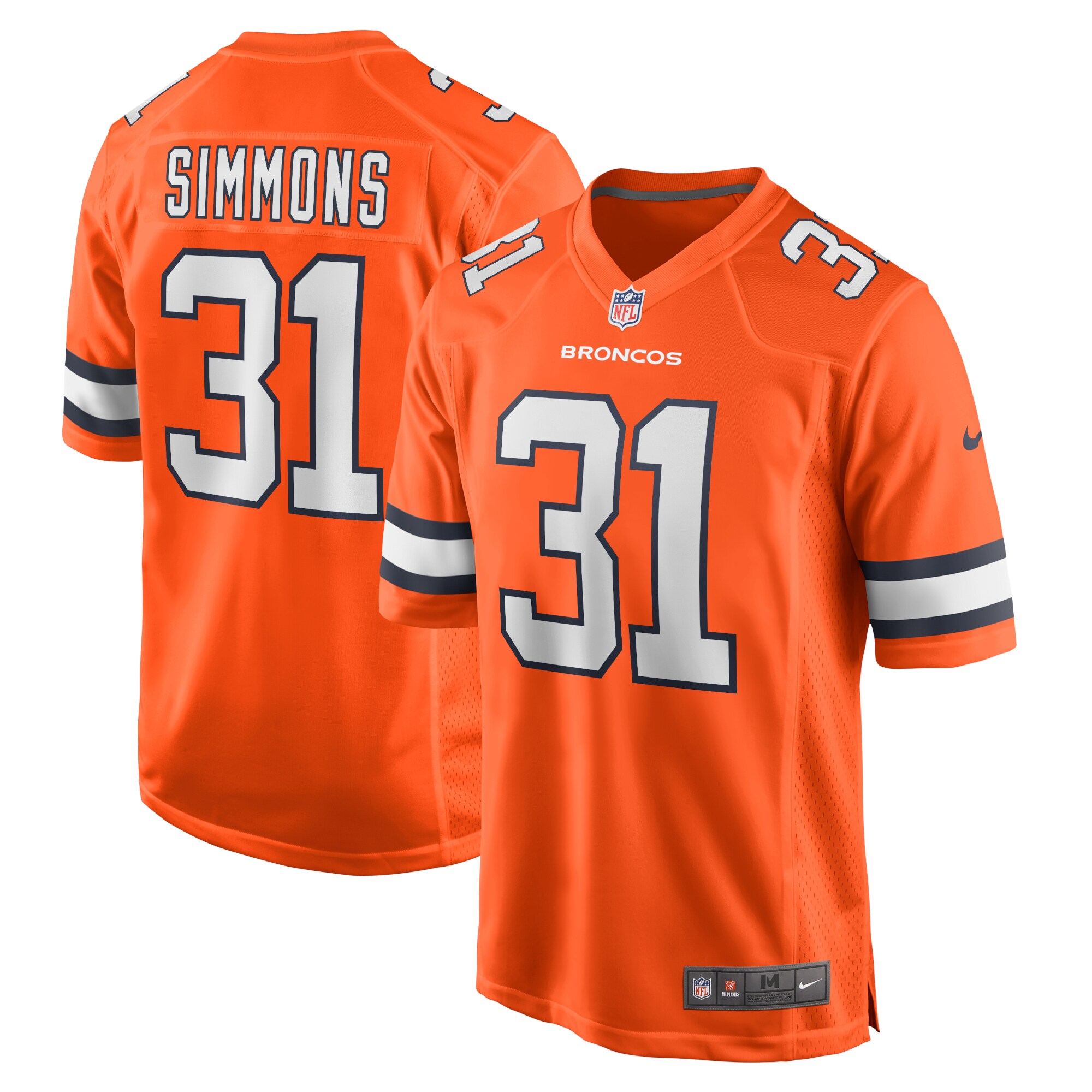 Justin Simmons Denver Broncos Alternate Game Jersey – Orange