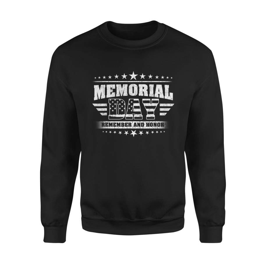 Black Memorial Day Remember And Honor Shirts – Standard Fleece Sweatshirt
