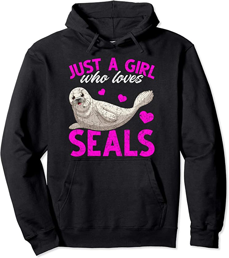 Ocean Puppy Cute Animal Lover Women Girls Kids Seal Pullover Hoodie