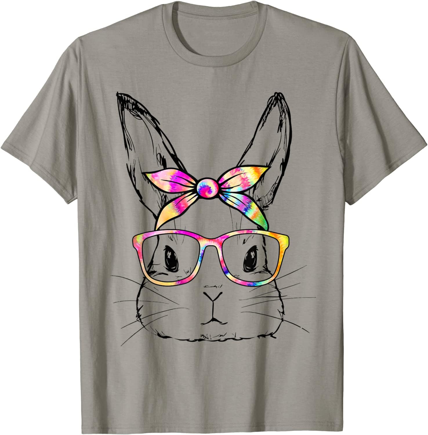 Cute Bunny Face Tie Dye Glasses Easter Day T-Shirt #V