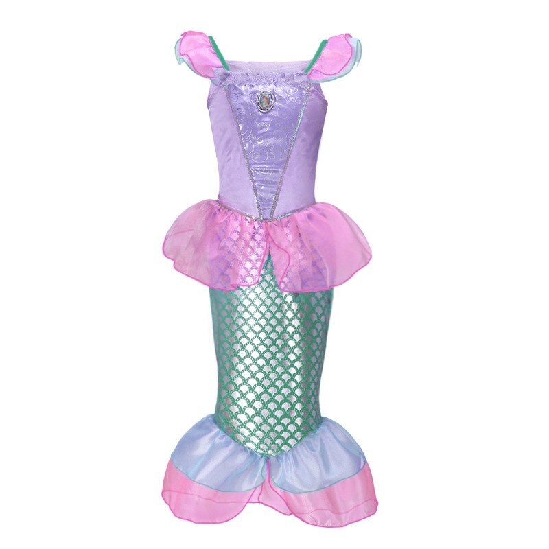 3-10T Girls Princess Arier Dress up Little Mermaid Costume Child Sequined Summer Party Clothes Cosplay Gowns Kids Fancy Vestido alx