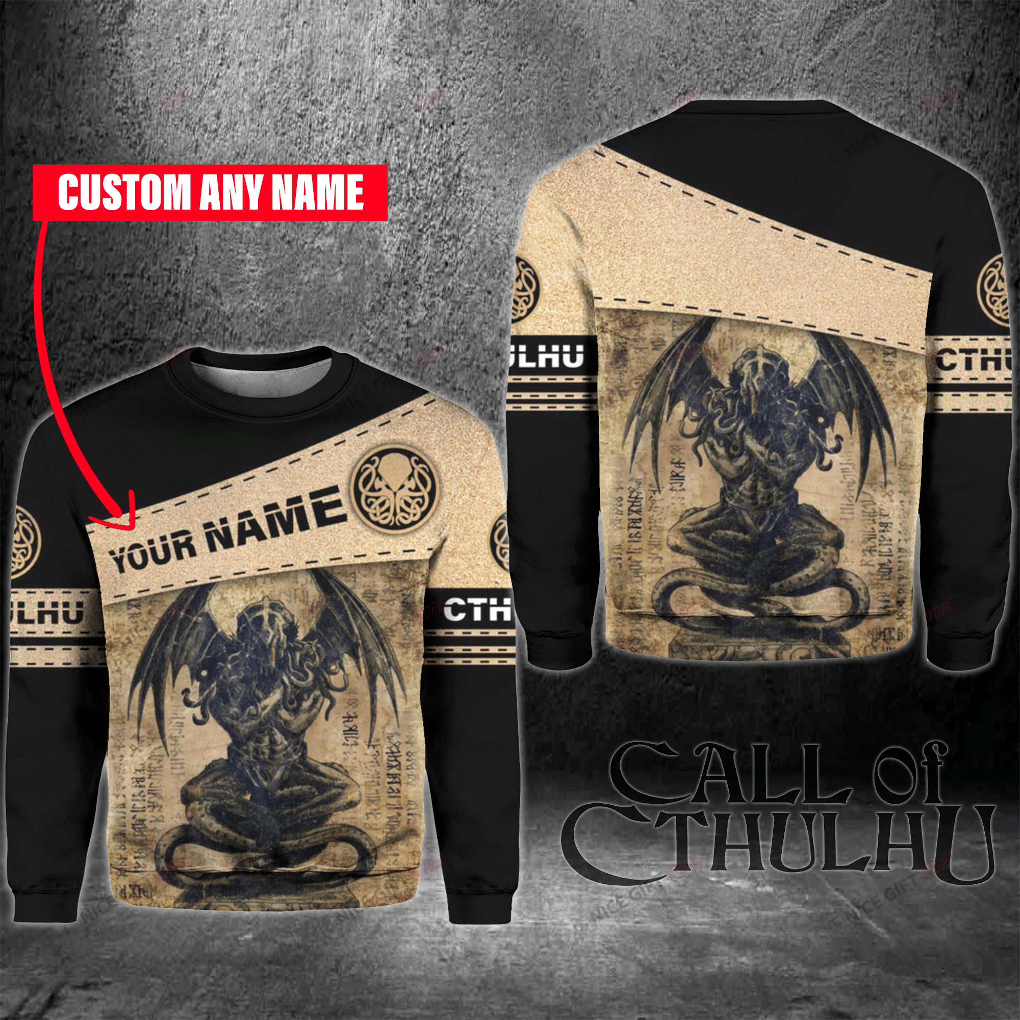 Cthulhu Custom Name Crewneck Sweatshirt 3Cs-Z6D5