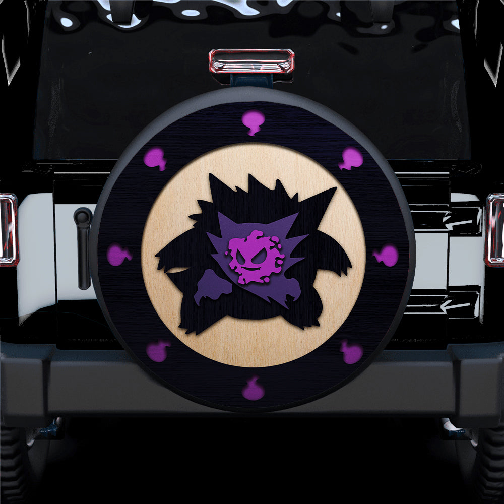 Gengar Pokemon Evolution Jeep Car Spare Tire Covers Gift For Campers