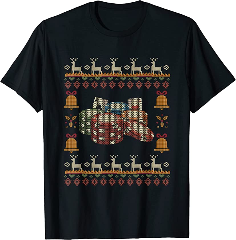 Ugly Christmas Poker X-Mas Santa Claus New Year Gambling T-Shirt