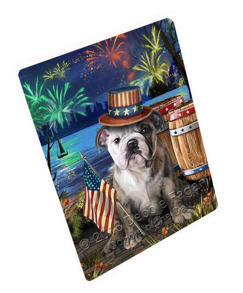 4Th Of July Independence Day Fireworks Bulldog At The Lake Blanket Blnkt74541