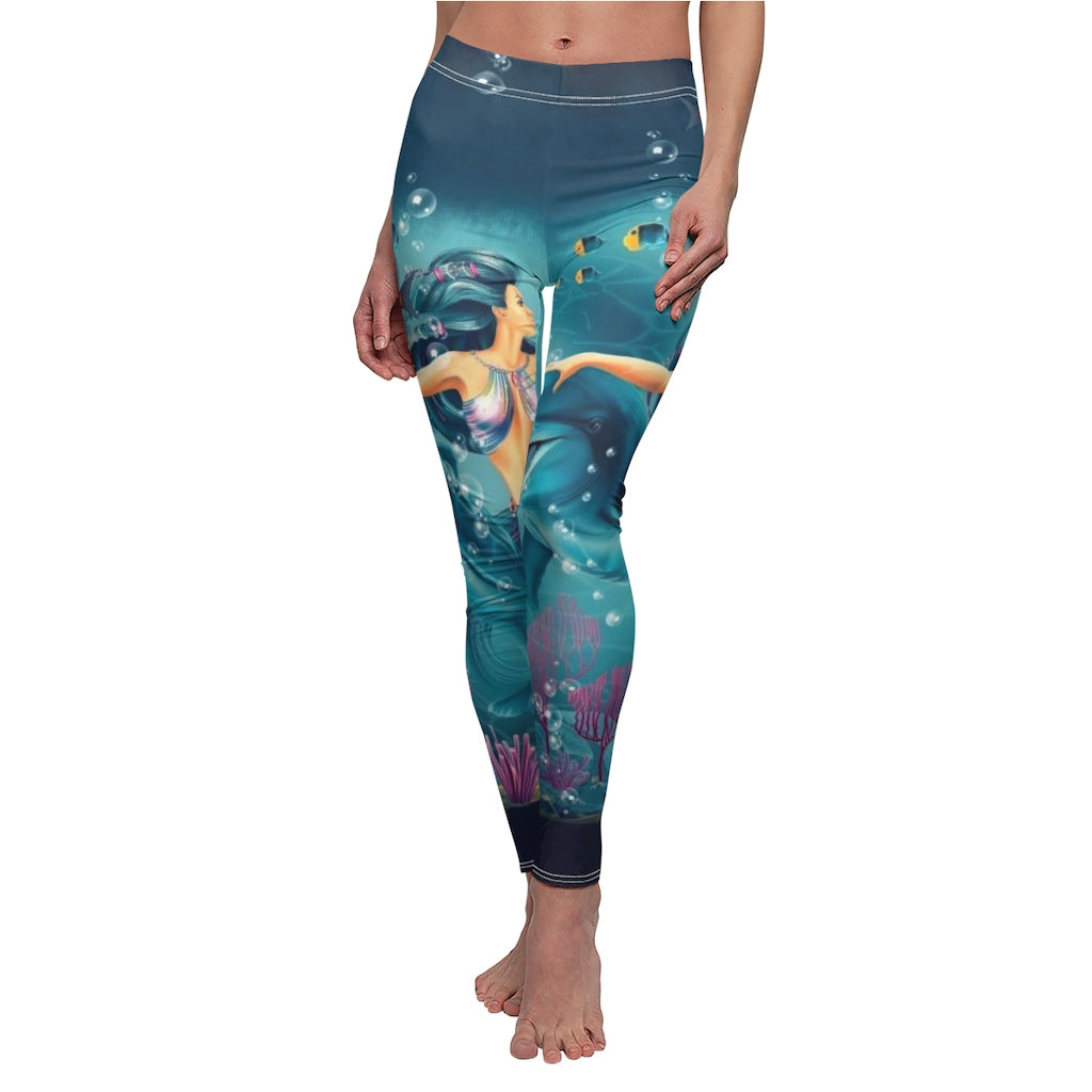 Dolphin & Mermaid Aquatic Athletic Leggings