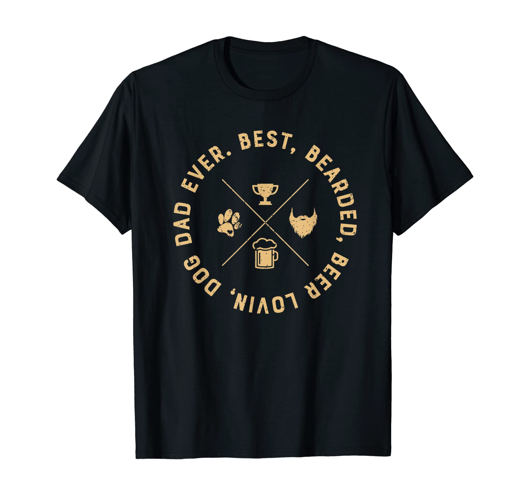 Mens Mens Best Bearded Beer Lovin’ Dog Dad Shirt for Father`Day