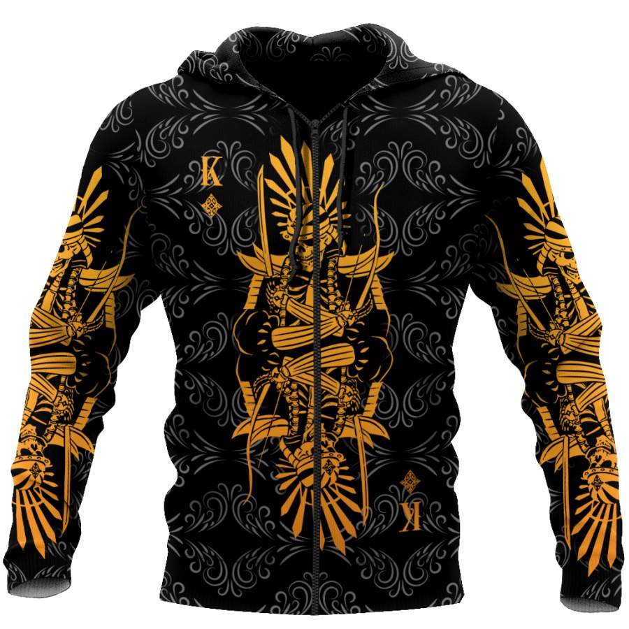 3D King Diamond Skull Poker Over Printed Hoodie  TP