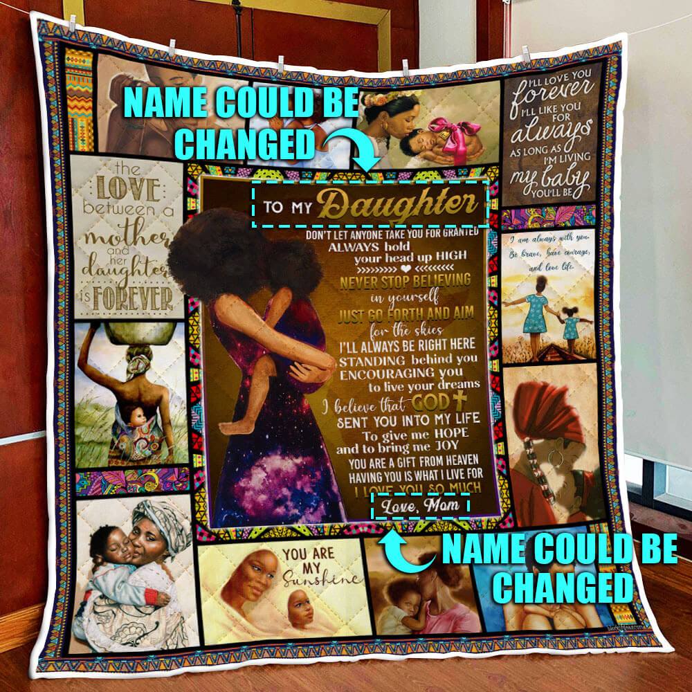 Personalized. Daughter. Granddaughter. My Black Girl Quilt Blanket