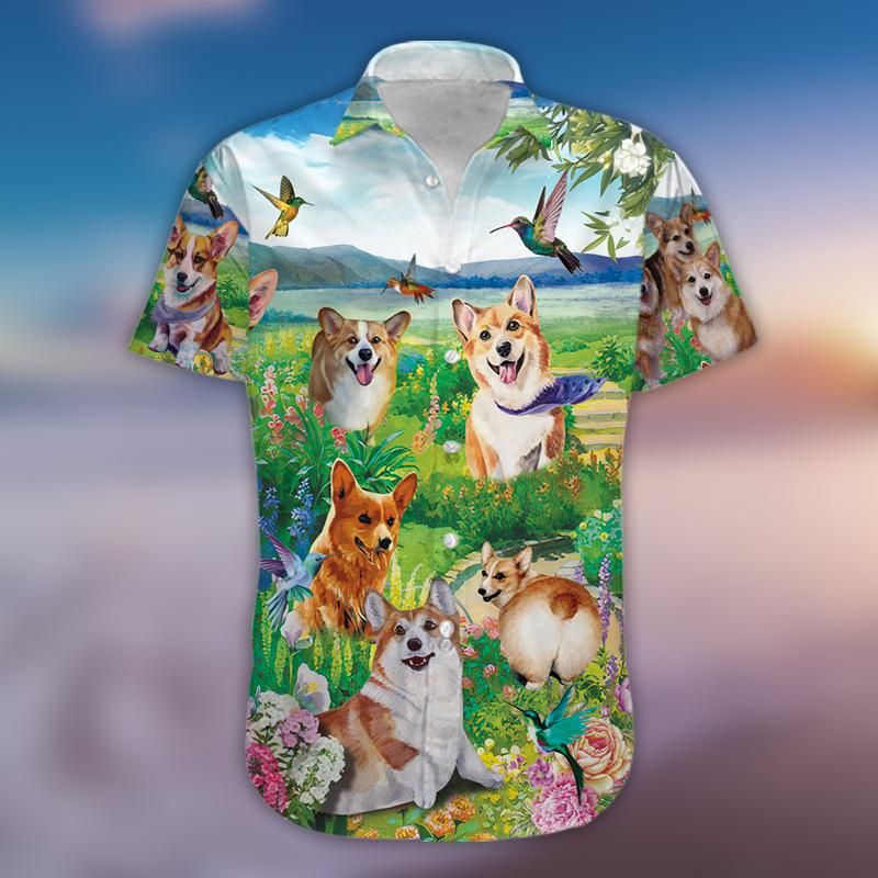 Felacia Corgi Cute Dog Unisex Hawaiian Ha54219