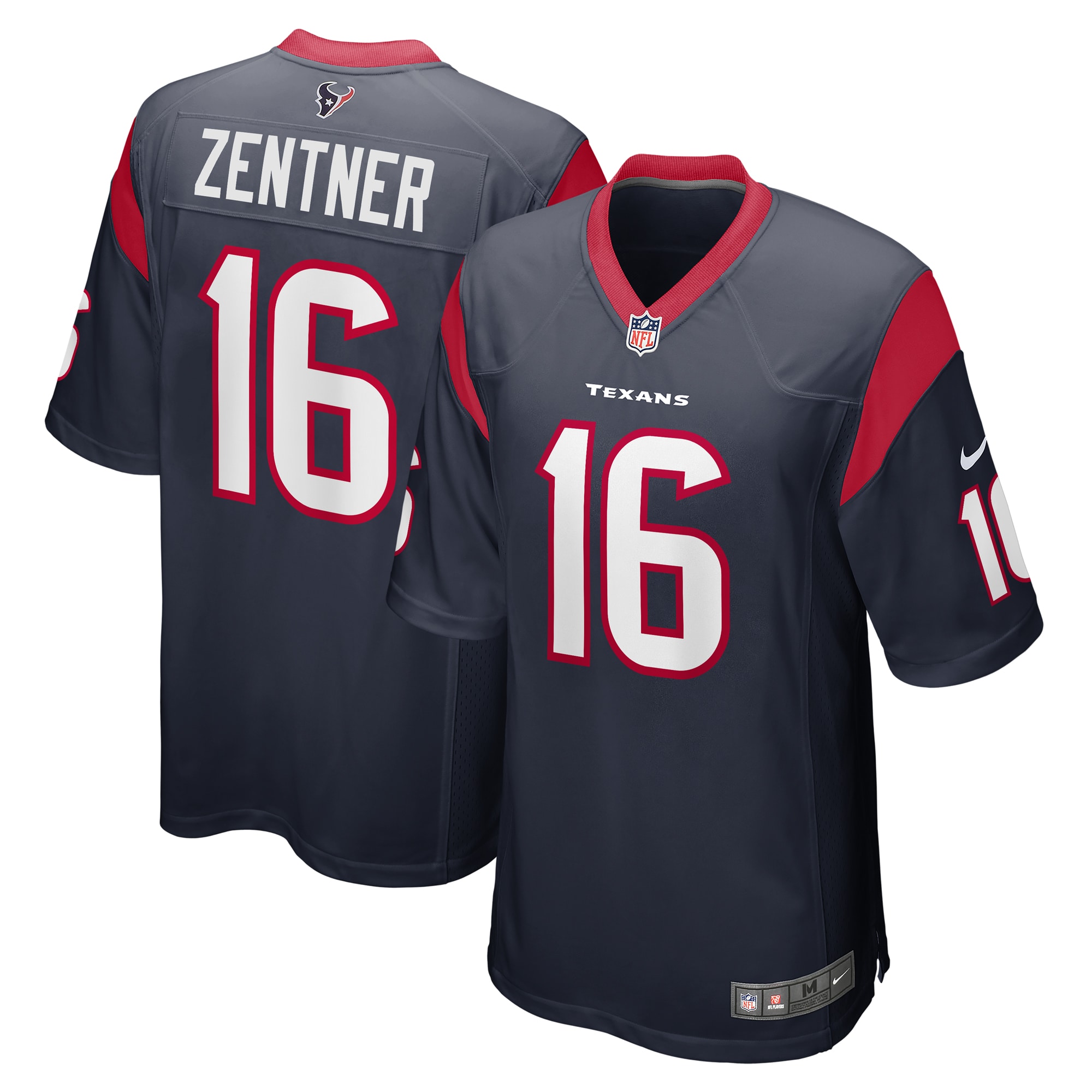 Men’s Houston Texans Ty Zentner  Navy Team Game Jersey