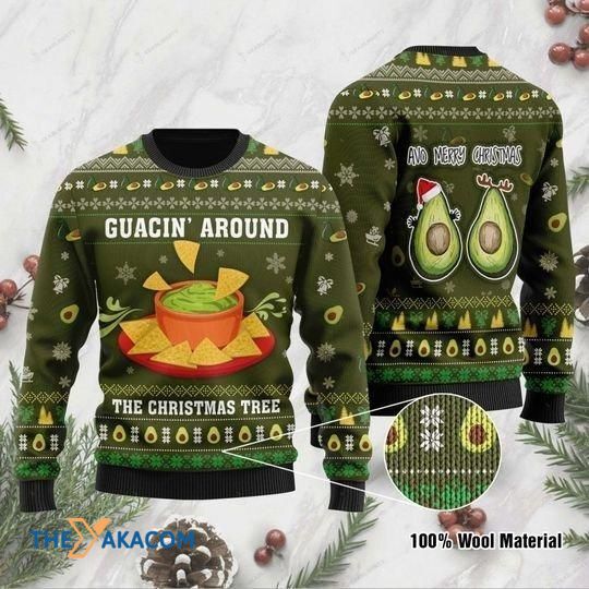 Avocado Guacin’ Around The Christmas Tree Gift For Christmas Ugly Christmas Sweater