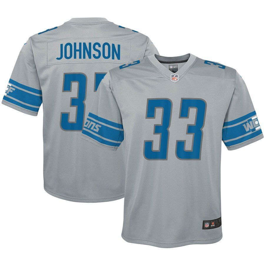 Kerryon Johnson Detroit Lions Youth Inverted Game Jersey Silver 2019