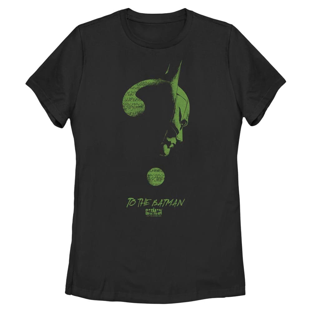 To The Batman Question Mark- The Batman Black Women’S Cut Tee