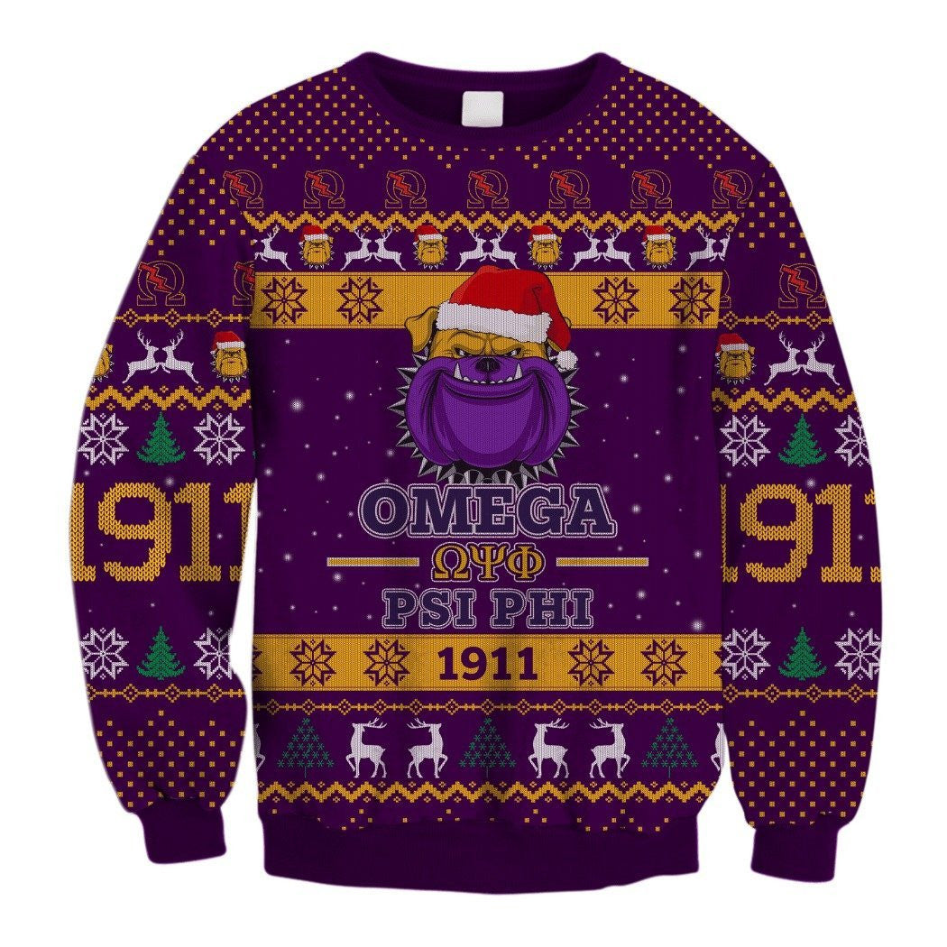 Fraternity Sweatshirt – Lux Omega Psi Phi King Of Bulldog 1911 Crewneck Sweatshirt