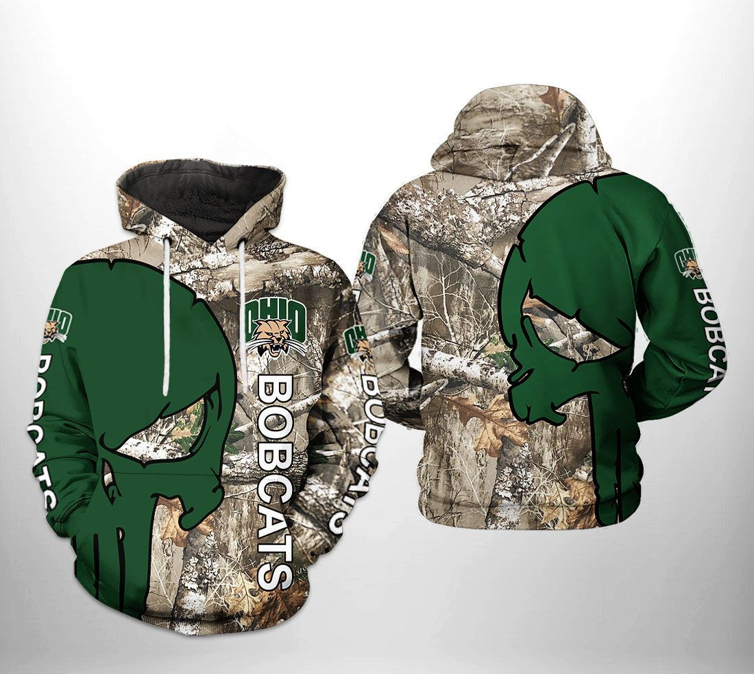 Ohio Bobcats Ncaa Camo Veteran Hunting Hoodie & Zip Hoodie