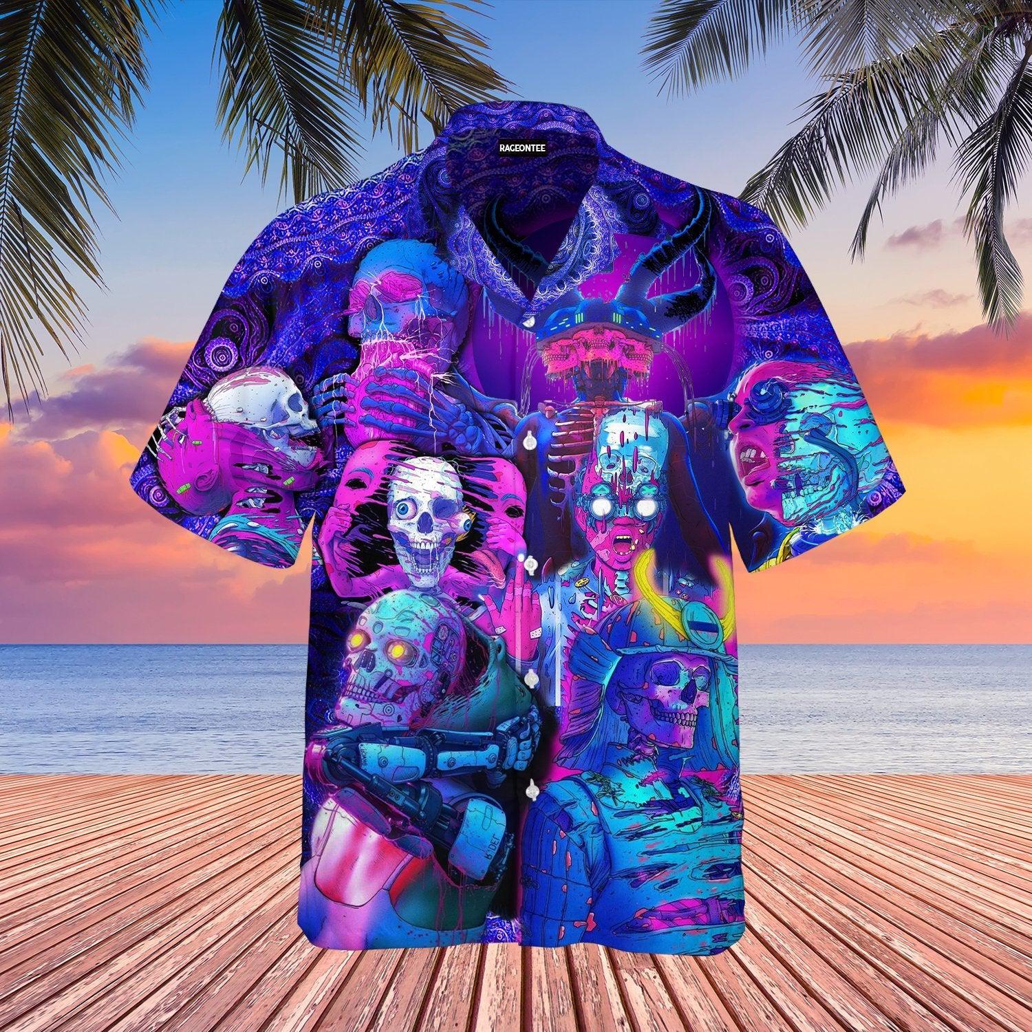 Psychic Skull Face Future Death Hawaii Shirt For Men And Women Ha49751