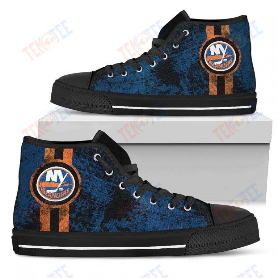 Mens Womens New York Islanders High Top Shoes V1 Triple Stripe Bar Dynamictop Sports Shoes TMT454