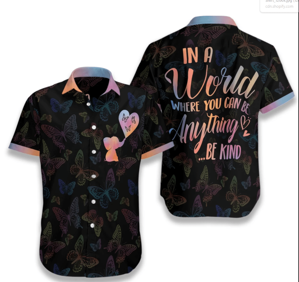 Be Kind Elephant And Butterfly Hawaii Shirt Ha34273