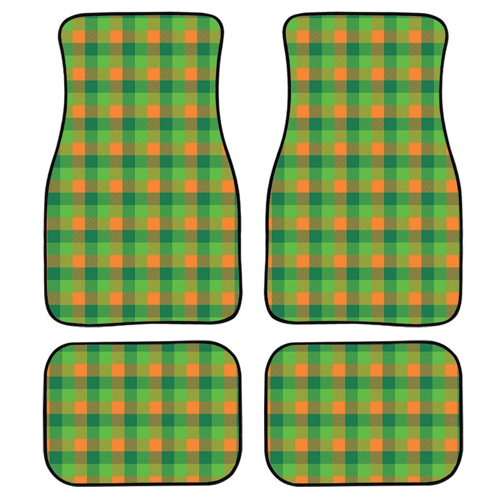 Shamrock Plaid St. Patrick’S Day Print Front And Back Car Floor Mats, Front Car Mat