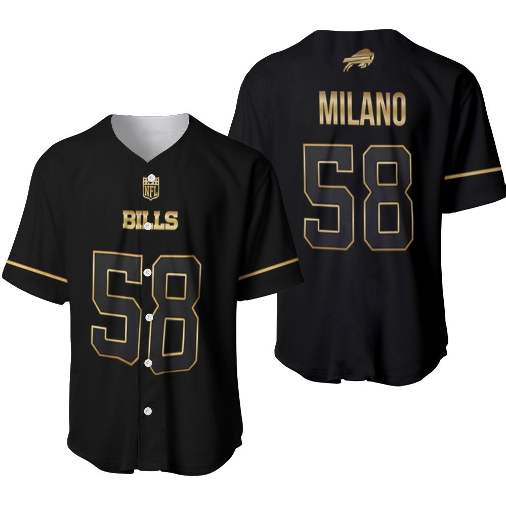 Buffalo Bills Matt Milano #58 Great Player NFL Black Golden Brandedition Vapor Limited Jersey Style Gift For Bills Fans Baseball Jersey