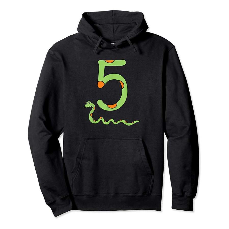 Snake Birthday Boy Kids Reptile Animal Number 5 5th Bday Hoodie Premium Tee