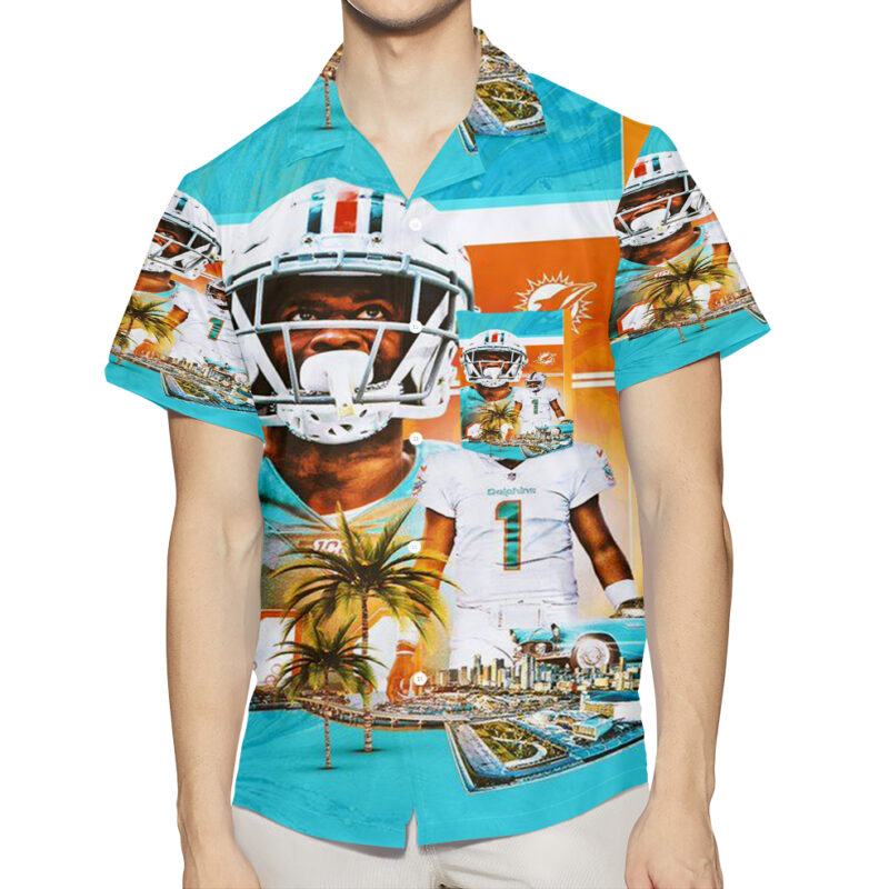 Miami Dolphins Players8 3D All Over Print Summer Beach Hawaiian Shirt With Pocket