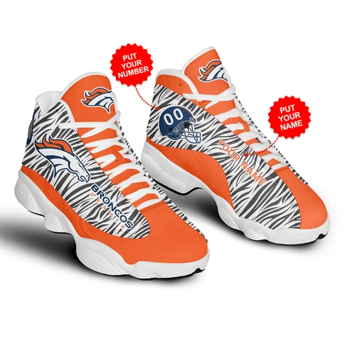 Denver Broncos Football Team Logo Personalized Air Jordan 13 Printing Shoes Sneaker