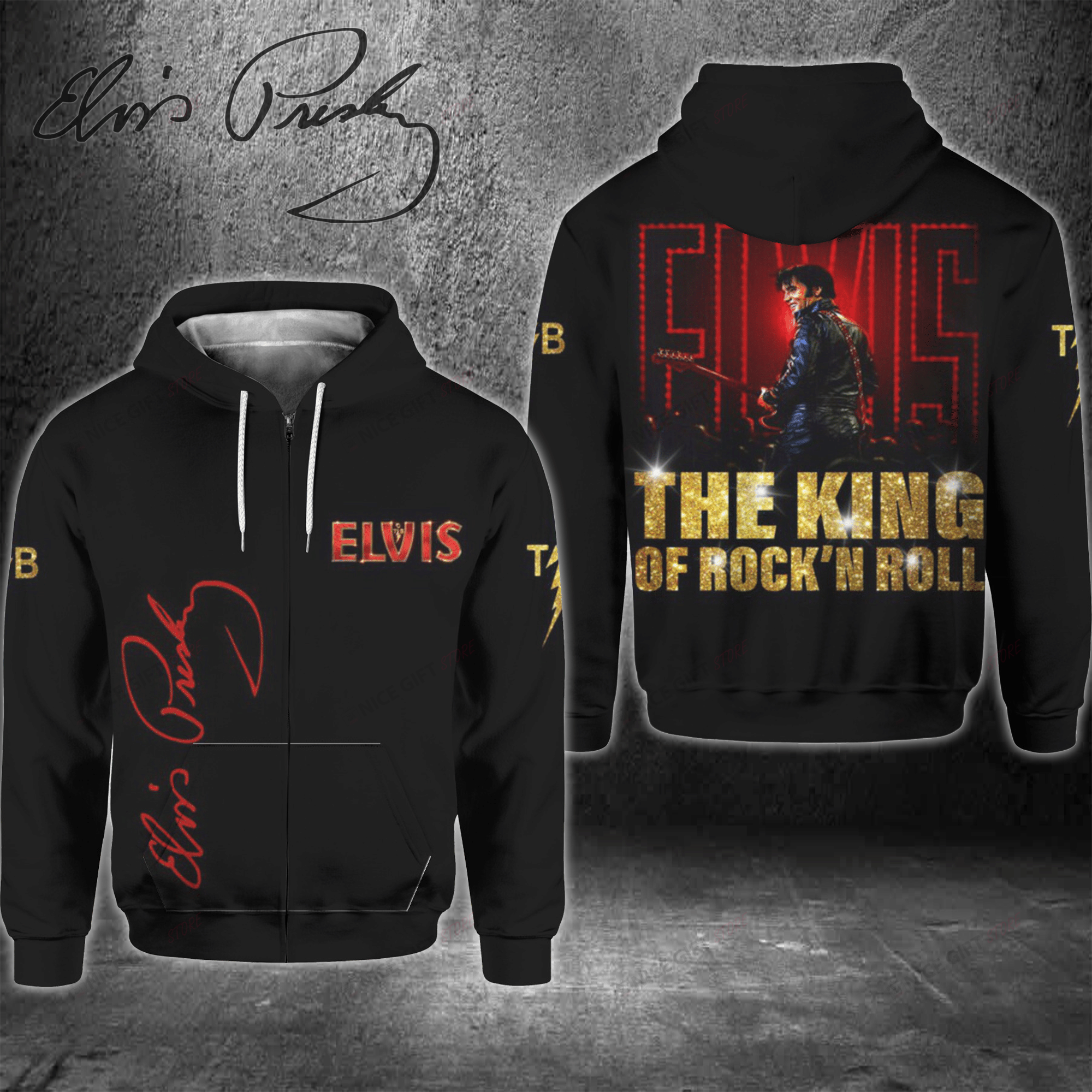 Elvis Presley Zip Hoodie 3D 3Zh-V2B2