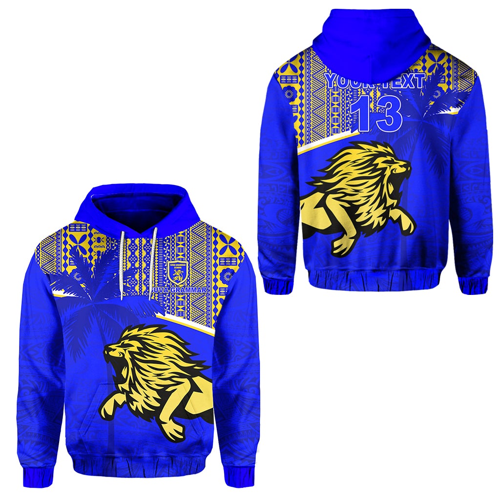 (Custom Personalised) Suva Grammar Fiji School Hoodie Spirit Lion – Custom Text And Number Lt13