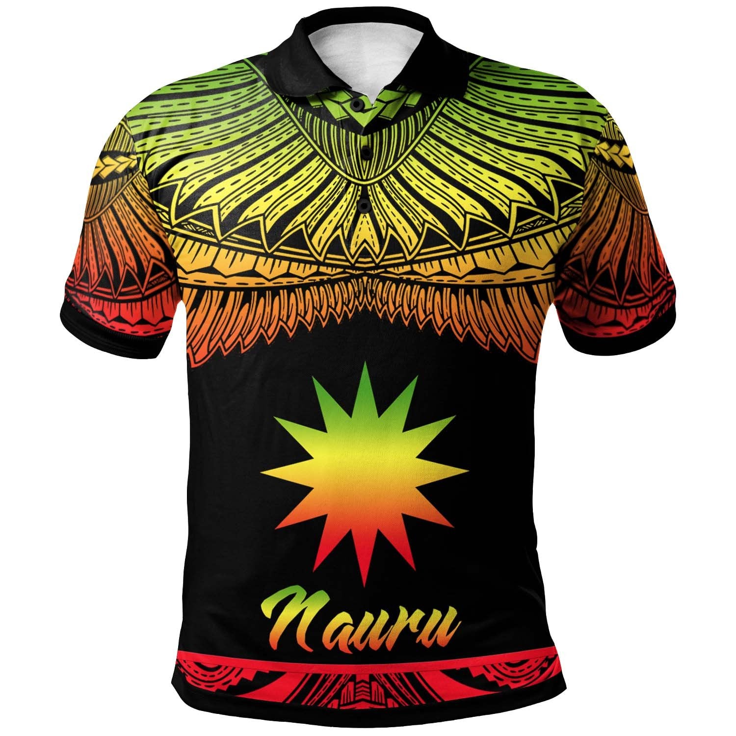 Nauru Polynesian Polo Shirt Poly Tattoo Reggae Version TattoosCafe