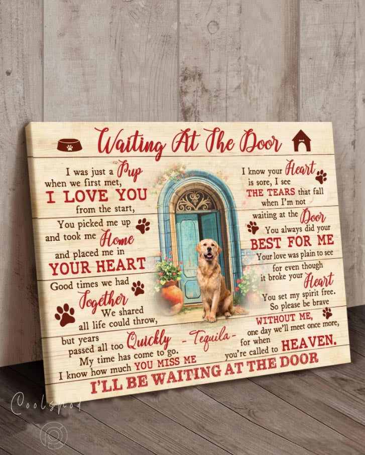 Benicee Personalized Memorial Pet Gift Wall Art Canvas Waiting At The Door Top 3 Home Decor V3