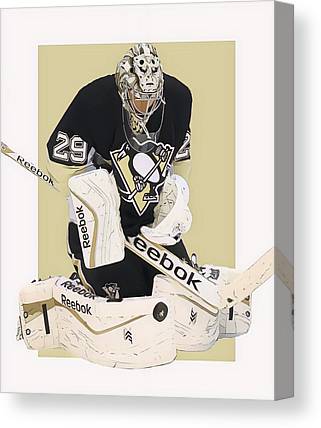 Marc Andre Fleury Pittsburgh Penguins Oil Art Joe Hamilton Canvas Print