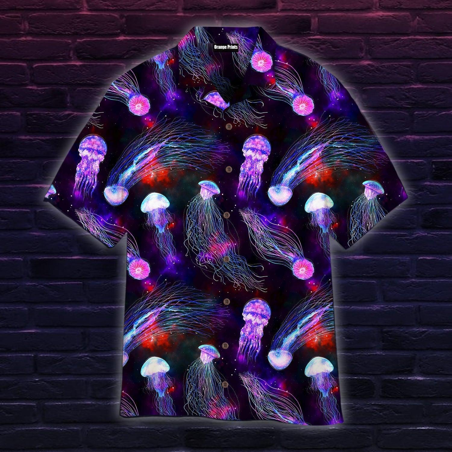 Neon Jellyfish Pattern Hawaii Shirt For Men Women Ha21919